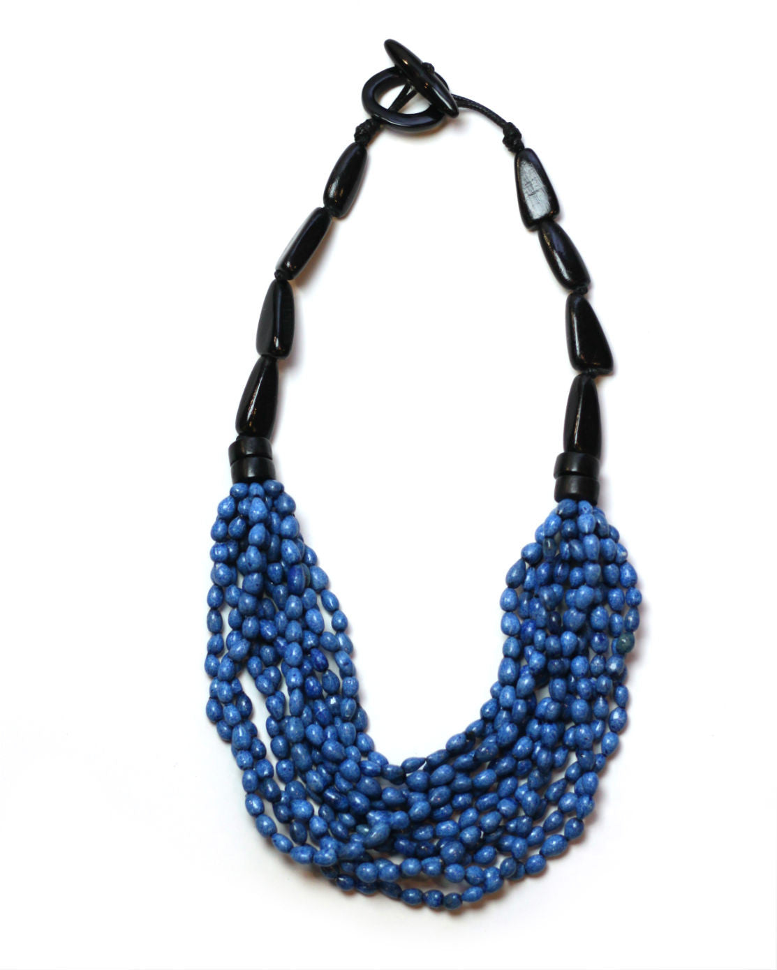 Wood and Blue Multi Layered Beads circa Asian collection