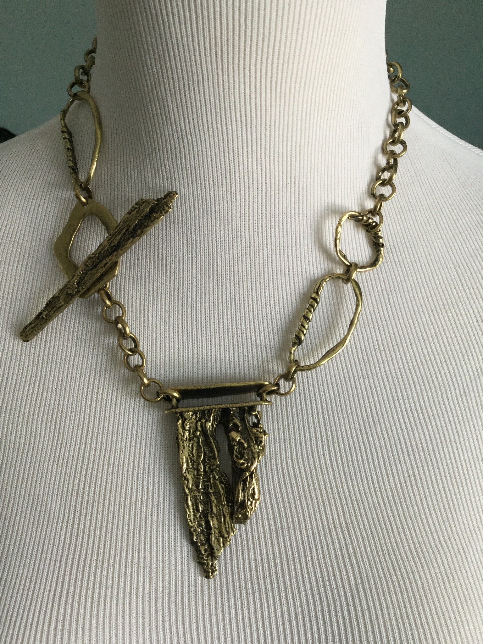 SIlver and brass necklace