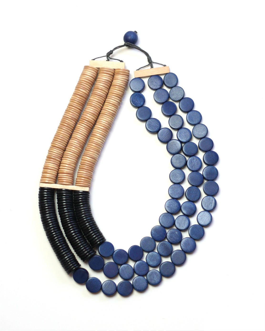 Hand Painted Wood Necklace Asian Designers