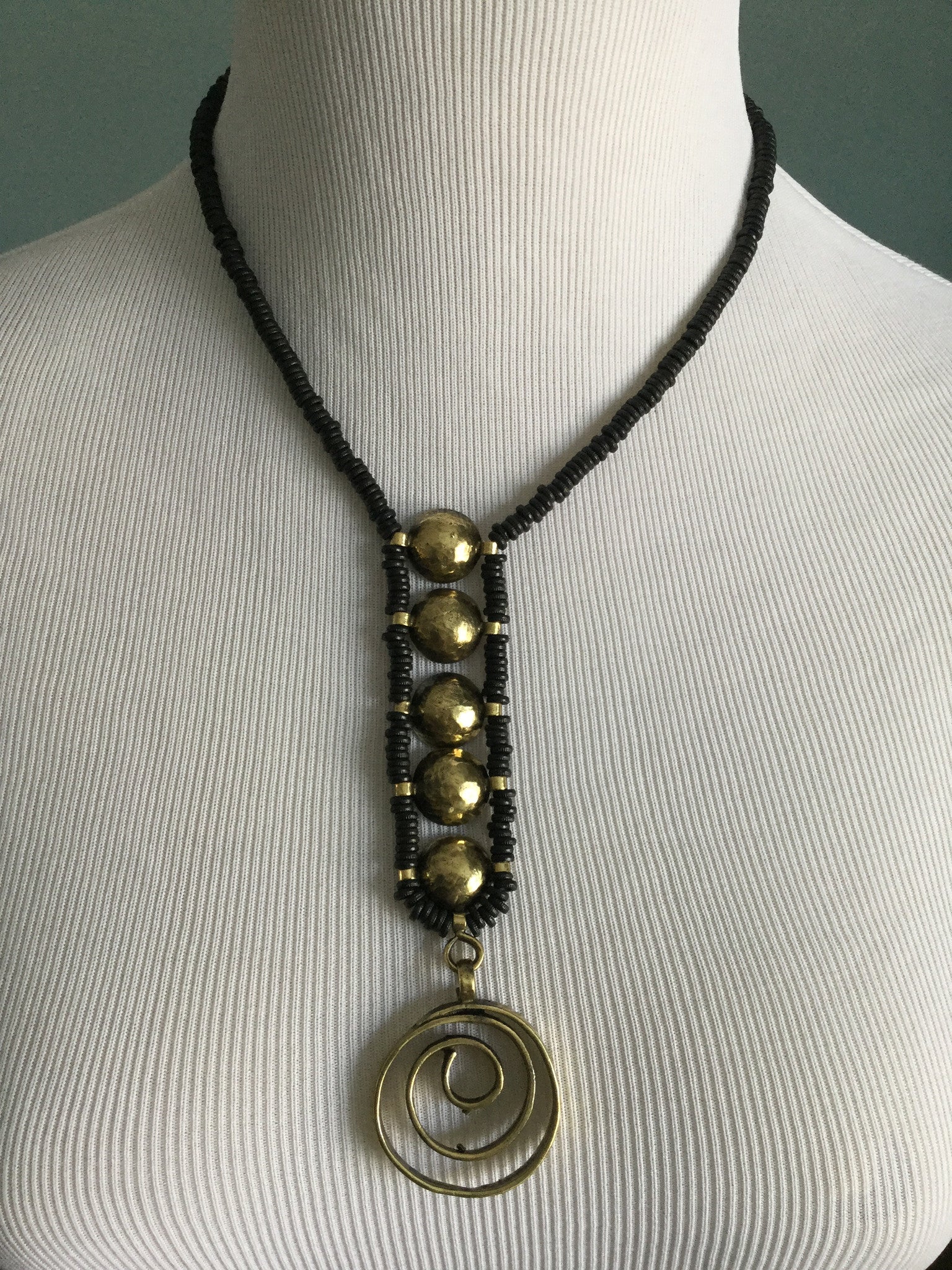 Silver and brass necklace