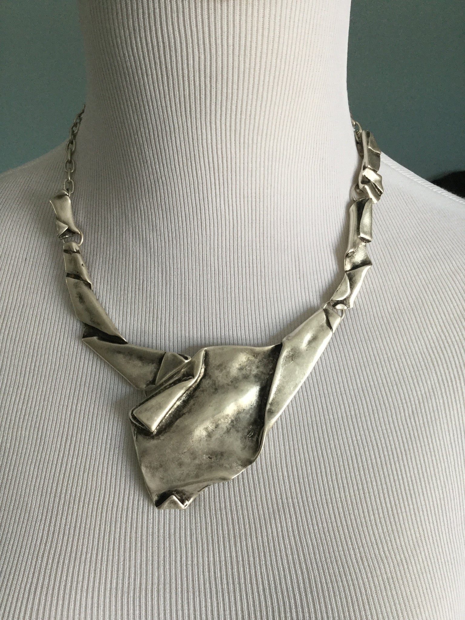 Silver and brass necklace