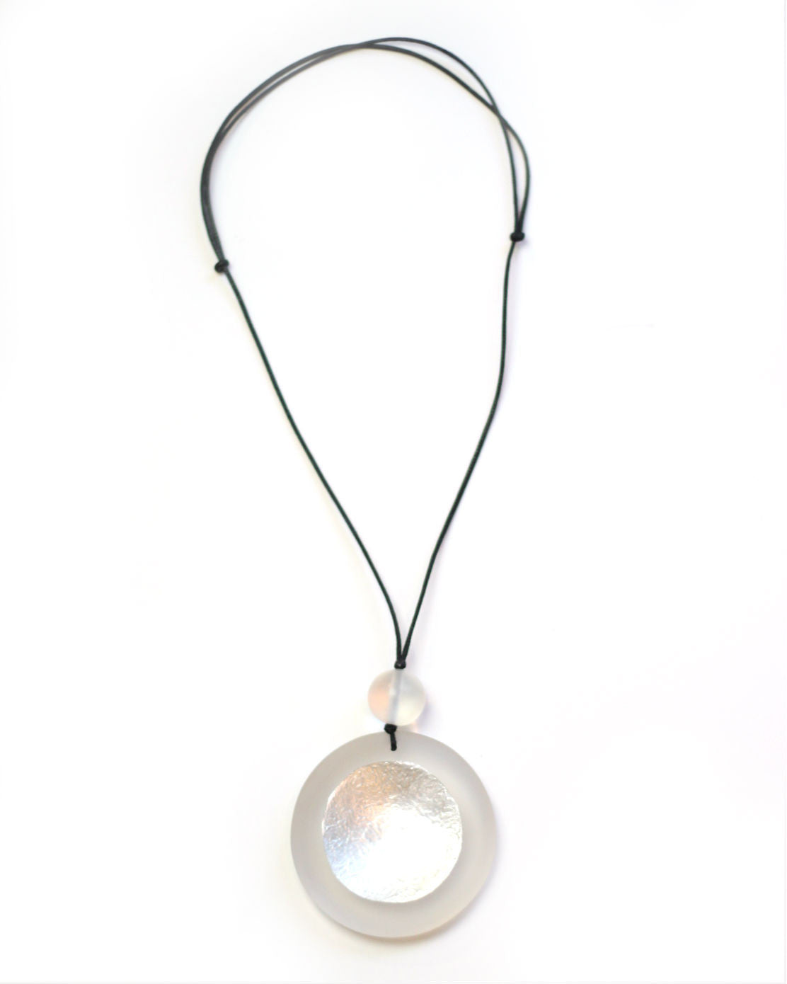 Adjustable Lucite and Silver Pendant circa Asian collection