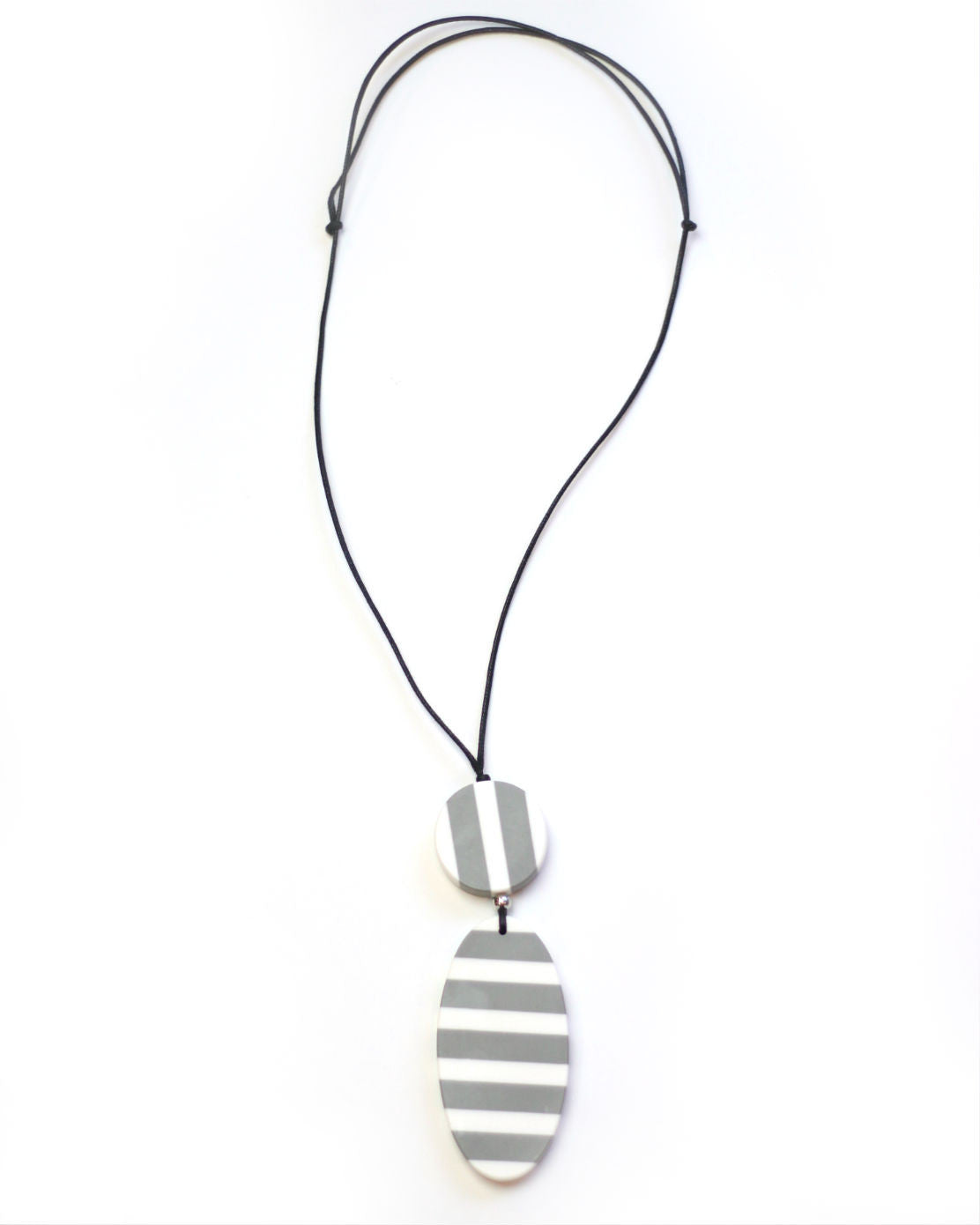 Adjustable Gray and White Resin Pendant circa Asian Collection