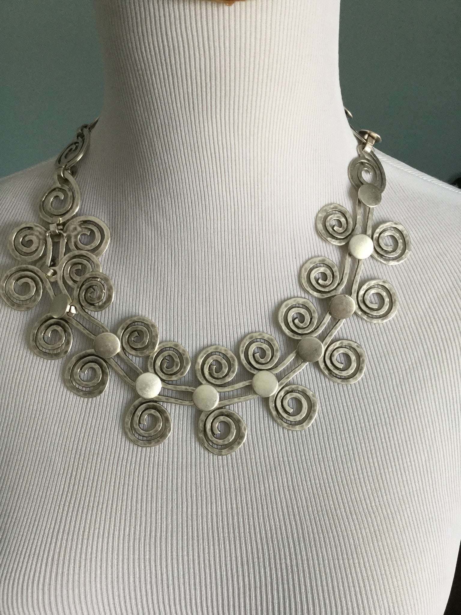 Silver snd brass necklace